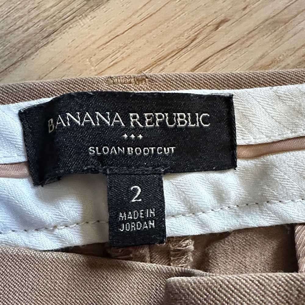 Banana Republic Sloan Bootcut Trousers in Tan
